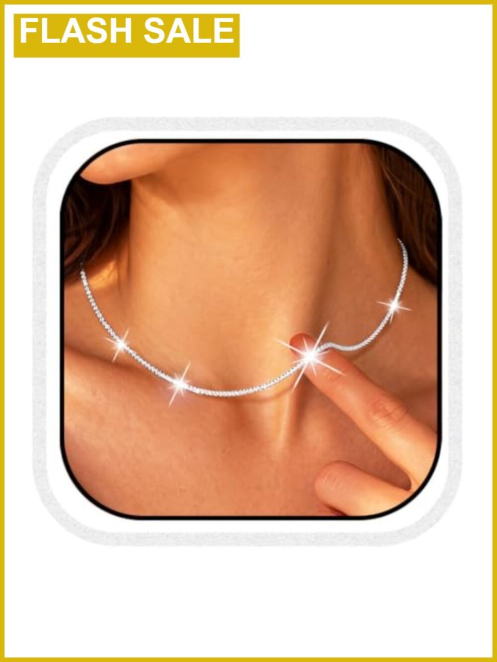 Silver Chain Necklace Dainty Cable Chain for Women Adjustable